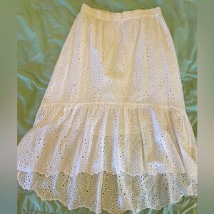 Joie Cream Eyelet Maxi Skirt women’s S asymmetrical